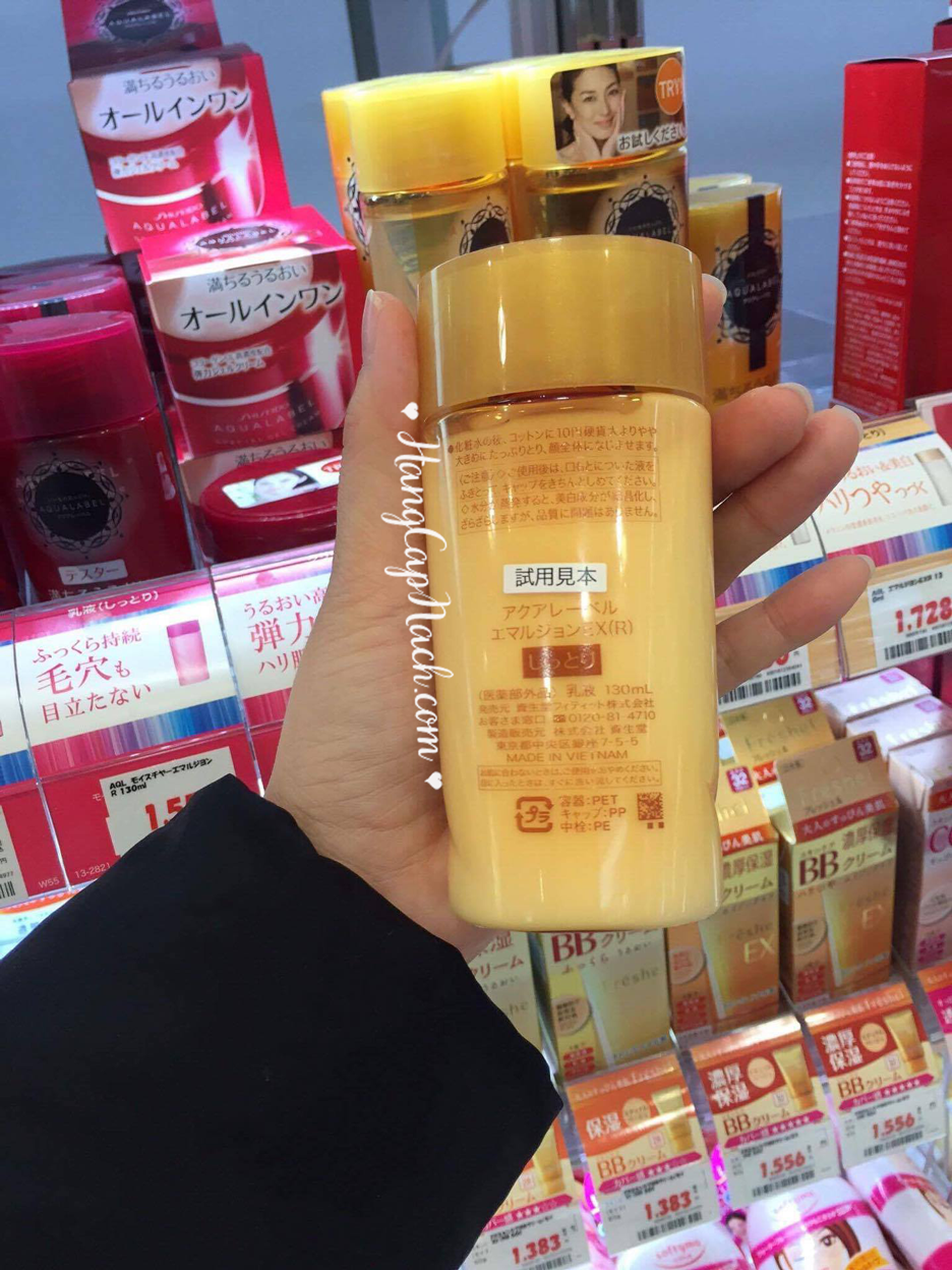 Sữa dưỡng Shiseido Aqualabel màu vàng made in Vietnam